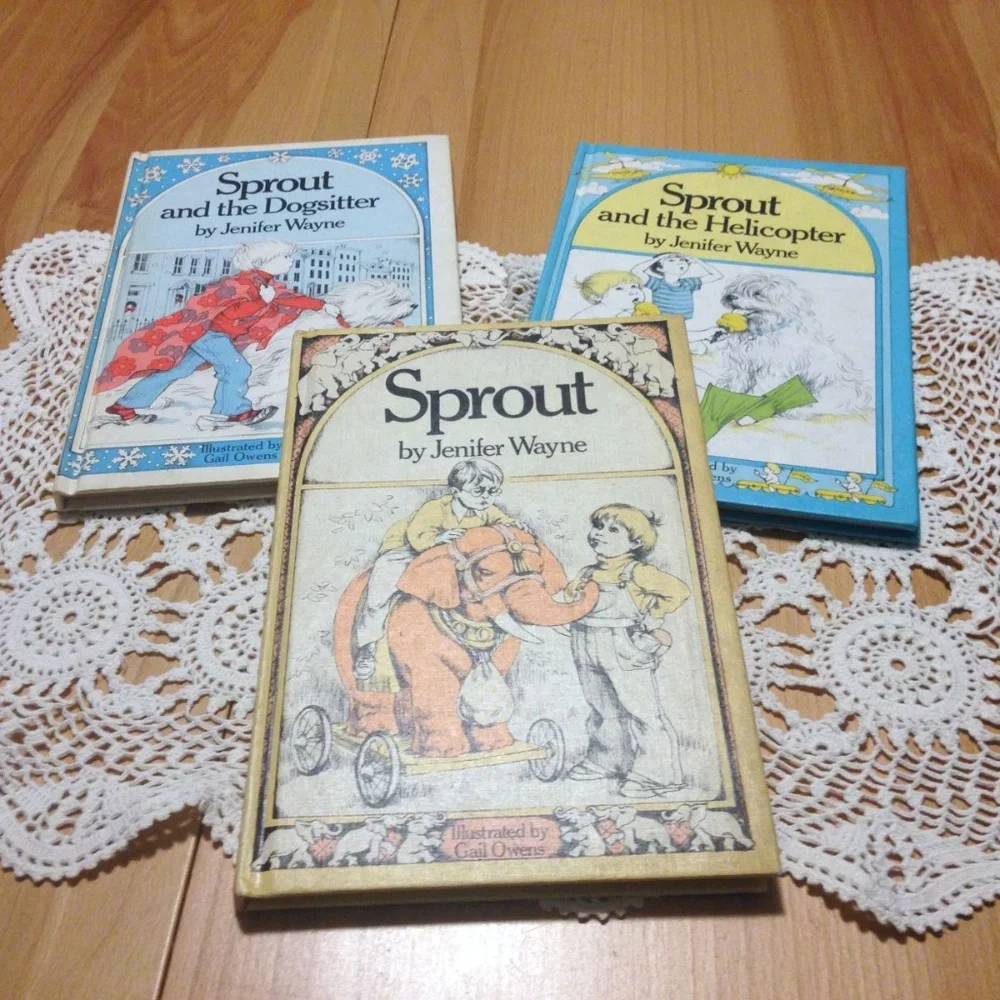 Vintage Sprout hardbacks, children's books also nice for decor